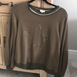 Hem & Thread Army Green Star Sweatshirt